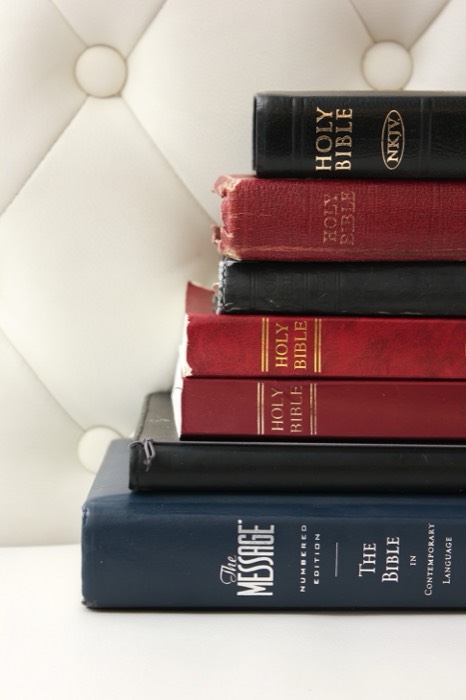 A stack of Bibles